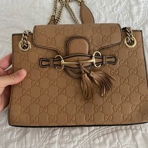 Pre owned Gucci Emily Leather chain crossbody bag